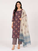 Elegant Floral Printed Kurta Set with Designer Dupatta